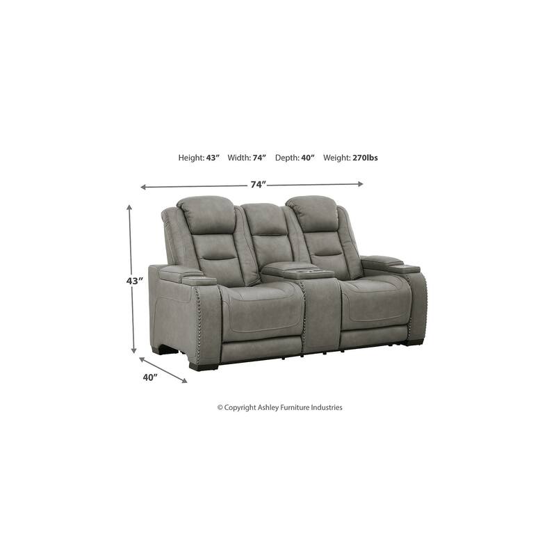 Signature Design by Ashley The Man-Den Gray 2-Piece Upholstery Package - 85"W x 40"D x 43"H