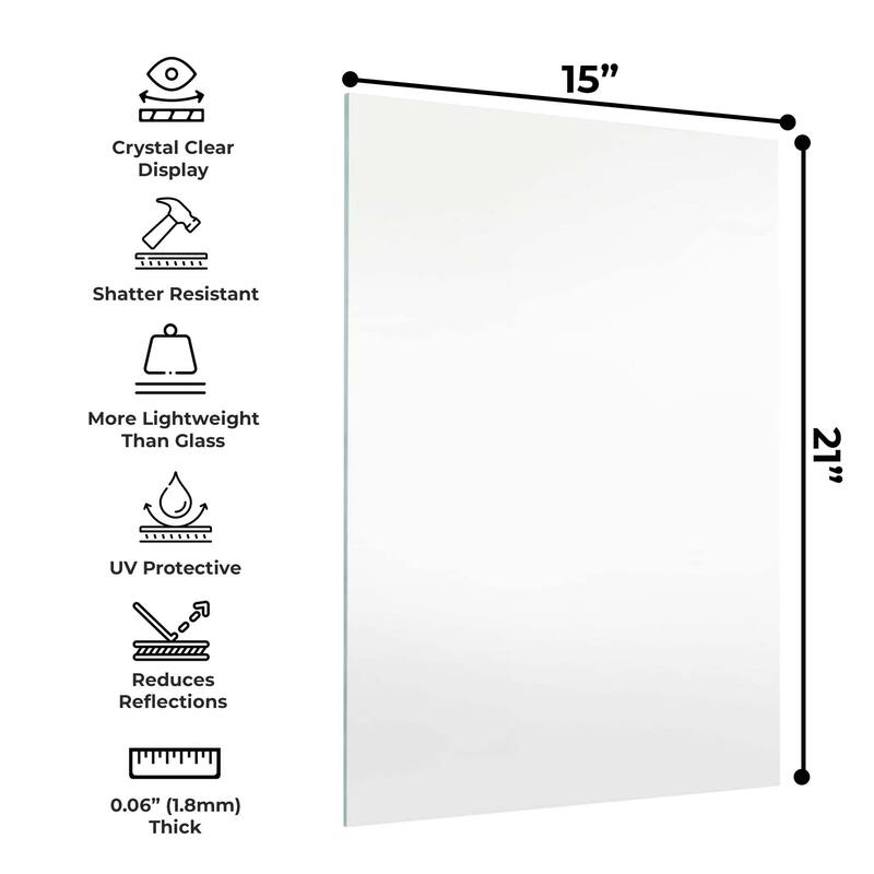 15x21 NonGlare Acrylic FrameGrade Acrylic Replacement for 10x12