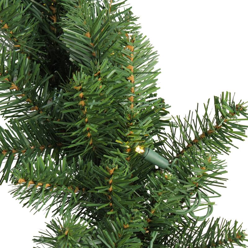 50'x8" Buffalo Fir Christmas Commercial Garl& - Warm White LED Lights