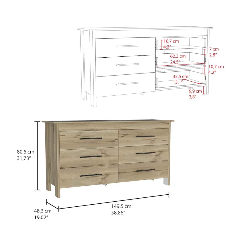 6-Drawer Double Dresser