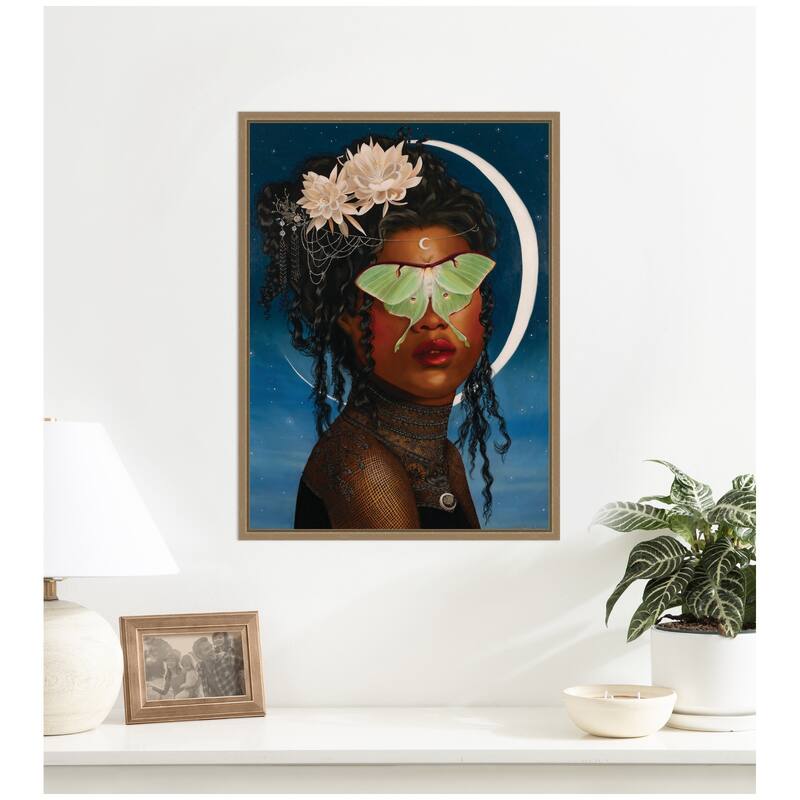 Kate and Laurel Luna Ascending by Charlotte Brindley Framed Canvas Wall Art Print