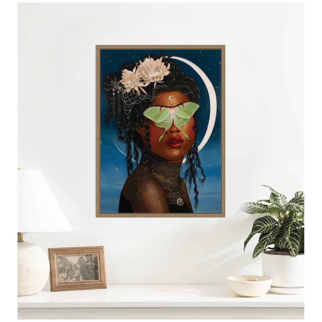 Kate and Laurel Luna Ascending by Charlotte Brindley Framed Canvas Wall Art Print