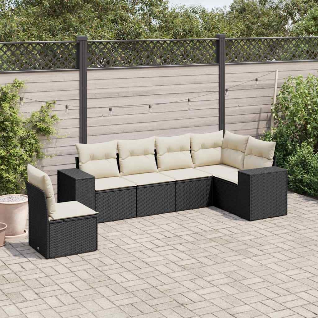 vidaXL Garden Sofa Set Black, Cream White - 24.4 x 32.7 x 27.2