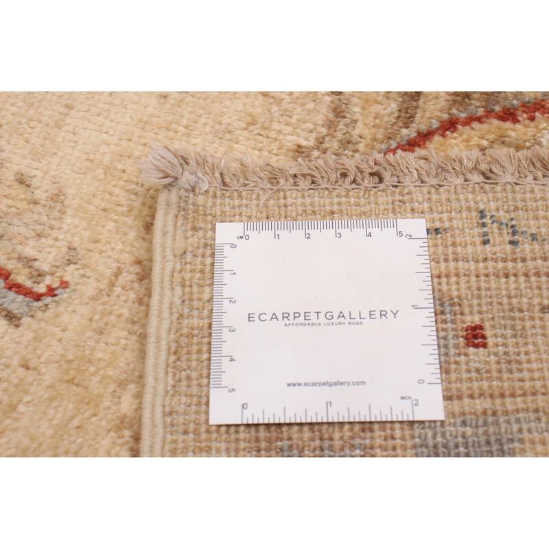 ECARPETGALLERY Hand-knotted Chobi Finest Ivory Wool Rug - 6'7 x 9'6