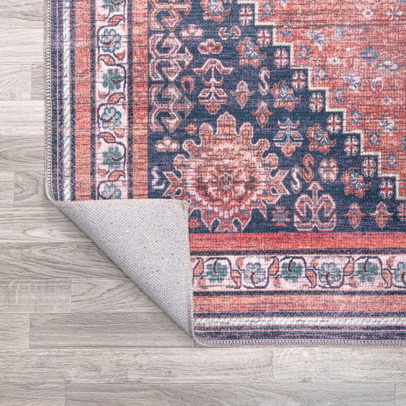 JONATHAN Y Didim Geometric Medallions Machine Washable Area Rug