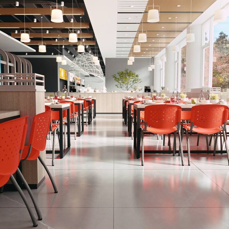 880 lb. Capacity Plastic Stack Chair with Powder Coated Frame