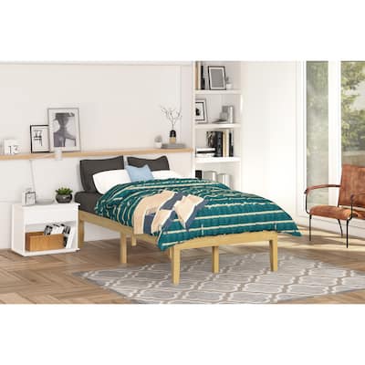 14" Solid Wood Platform Bed Frame with Wooden Slats