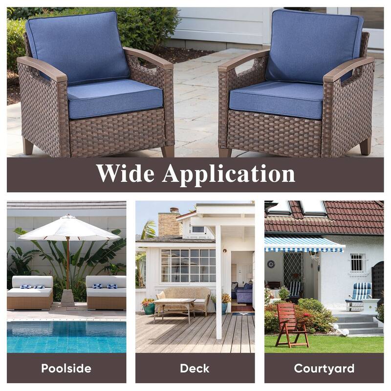 Pocassy Outdoor Club Chair with Cushion Set
