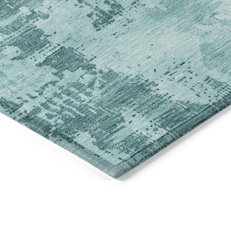 Machine Washable Indoor/ Outdoor Abstract Modern Chantille Rug
