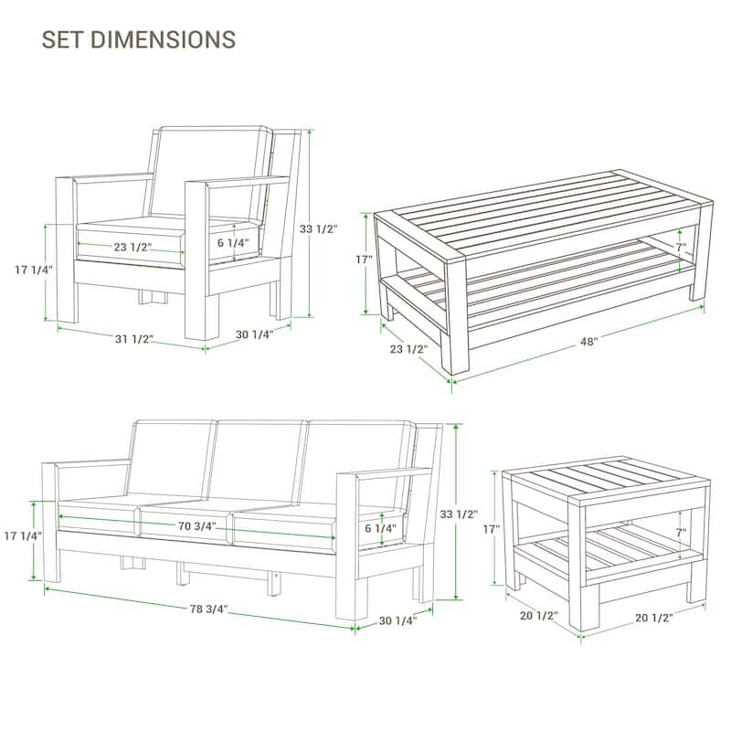 Cambridge Casual Logan 5-Piece Teak Patio Conversation Set with Sunbrella Cushion