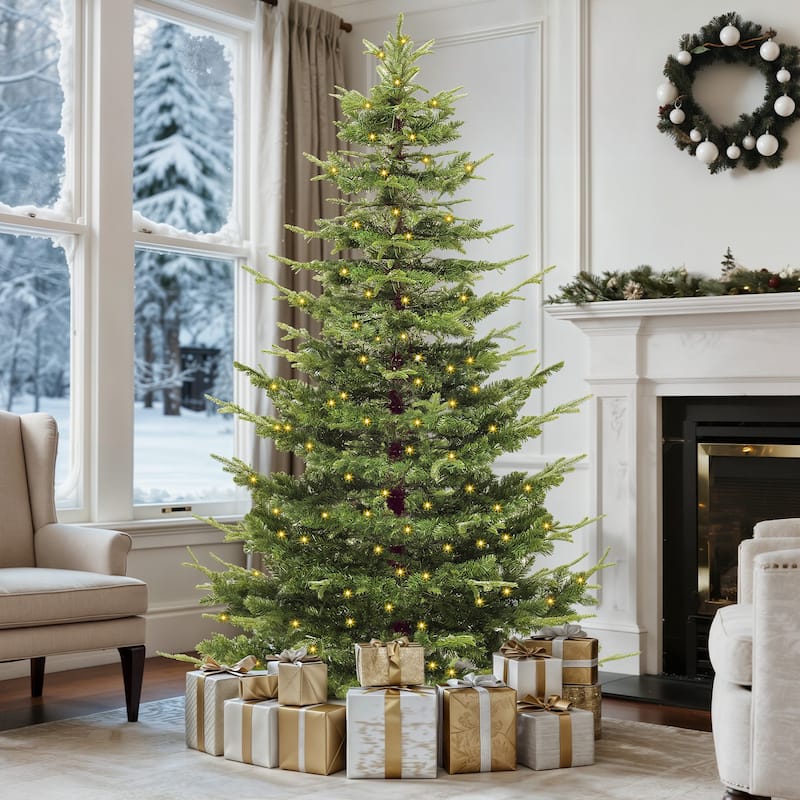 7.5ft & 6.5ft Pre-Lit Artificial Christmas Tree with Remote Control - 6.5 Foot
