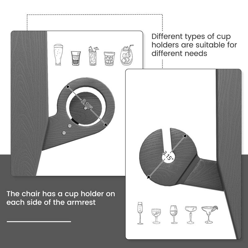 Foldable HDPE Modern Chair with Dual Cup Holders