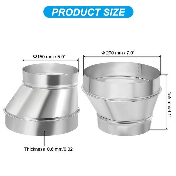 Eccentric Duct Reducer, Ducting Connector Air Duct Adapter Pipe Fitting ...