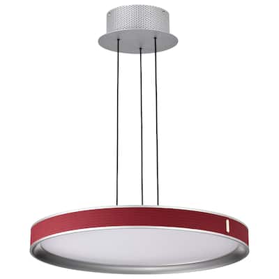 Bandon 20 Inch LED Pendant Gray with Red Wrap Acrylic Lens