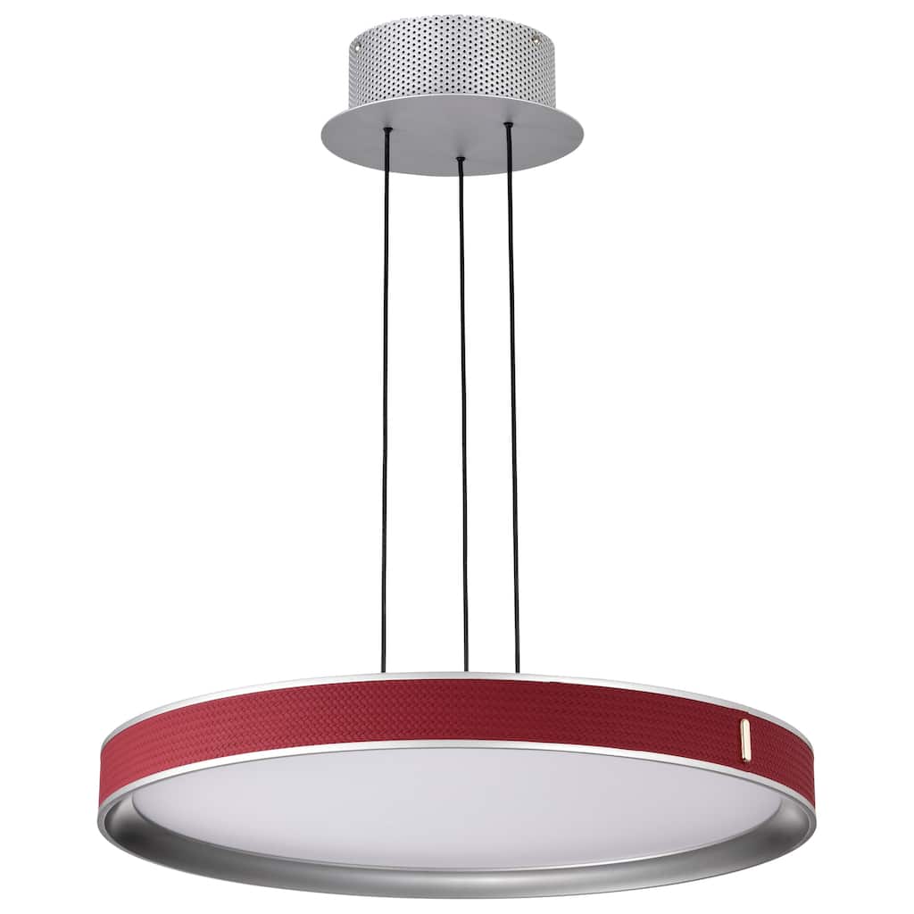 Bandon 20 Inch LED Pendant Gray with Red Wrap Acrylic Lens