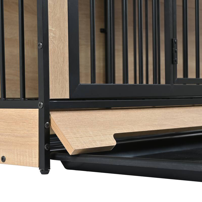 Dog Crate Furniture Wooden Dog Kennel Furniture with Removable Tray