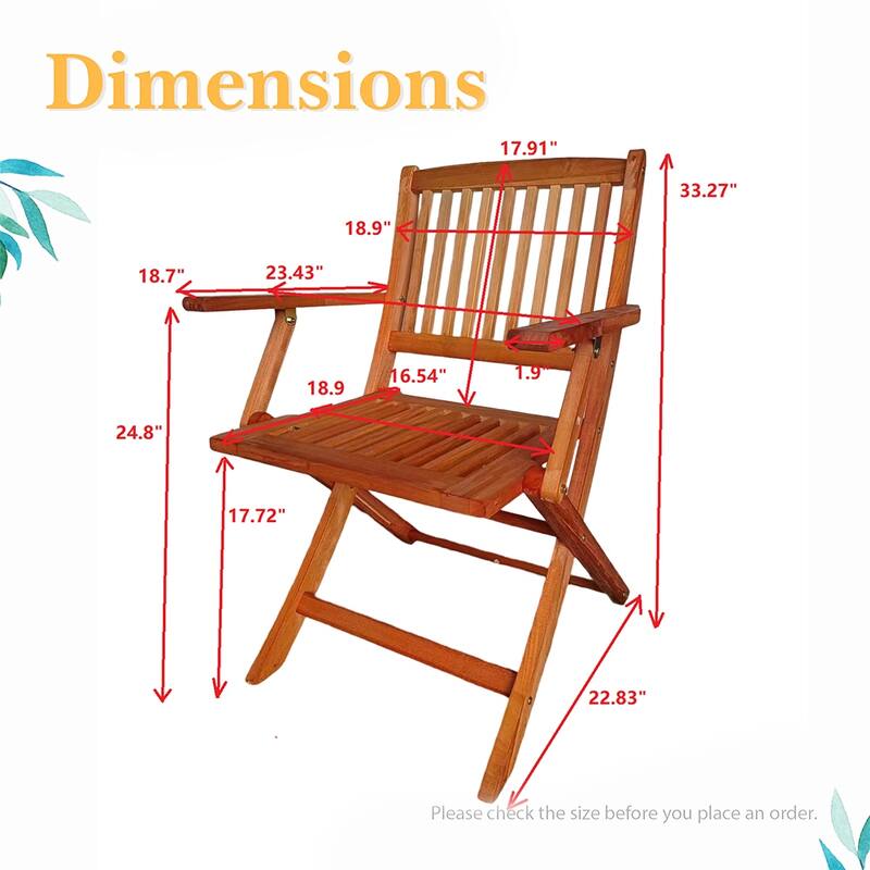 Foldable Outdoor Patio Dining Set/4 Chairs/1 Table,Teak Finish
