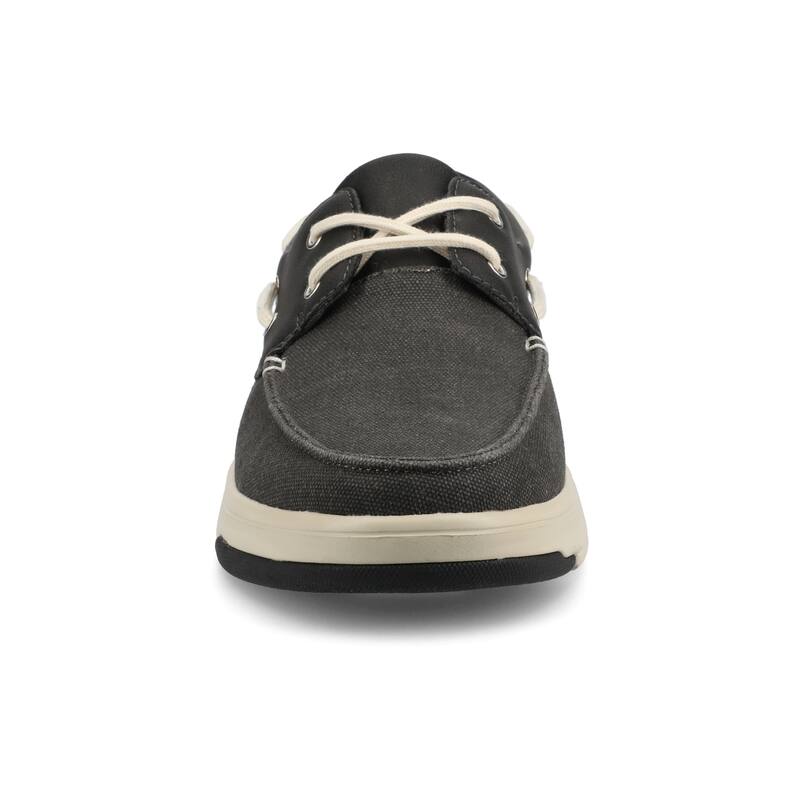 Vance Mens Catamaran Lace-up Low Top Boat Shoe Sneaker - Black - 13