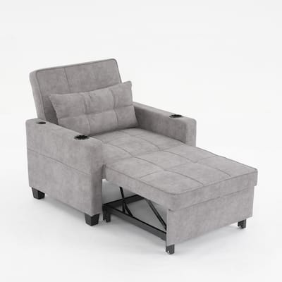 Tech Cloth Convertible Sofa Bed with USB Ports