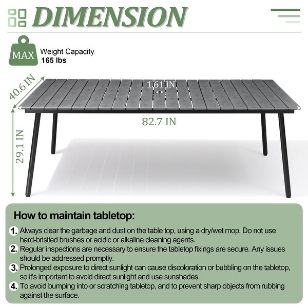 VredHom Outdoor Patio Aluminum Dining Table - On Sale - Bed