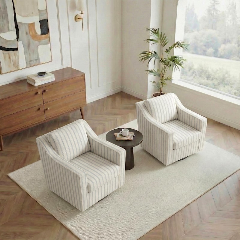 2 Set Modern Swivel Accent Arm Chair for Living Room