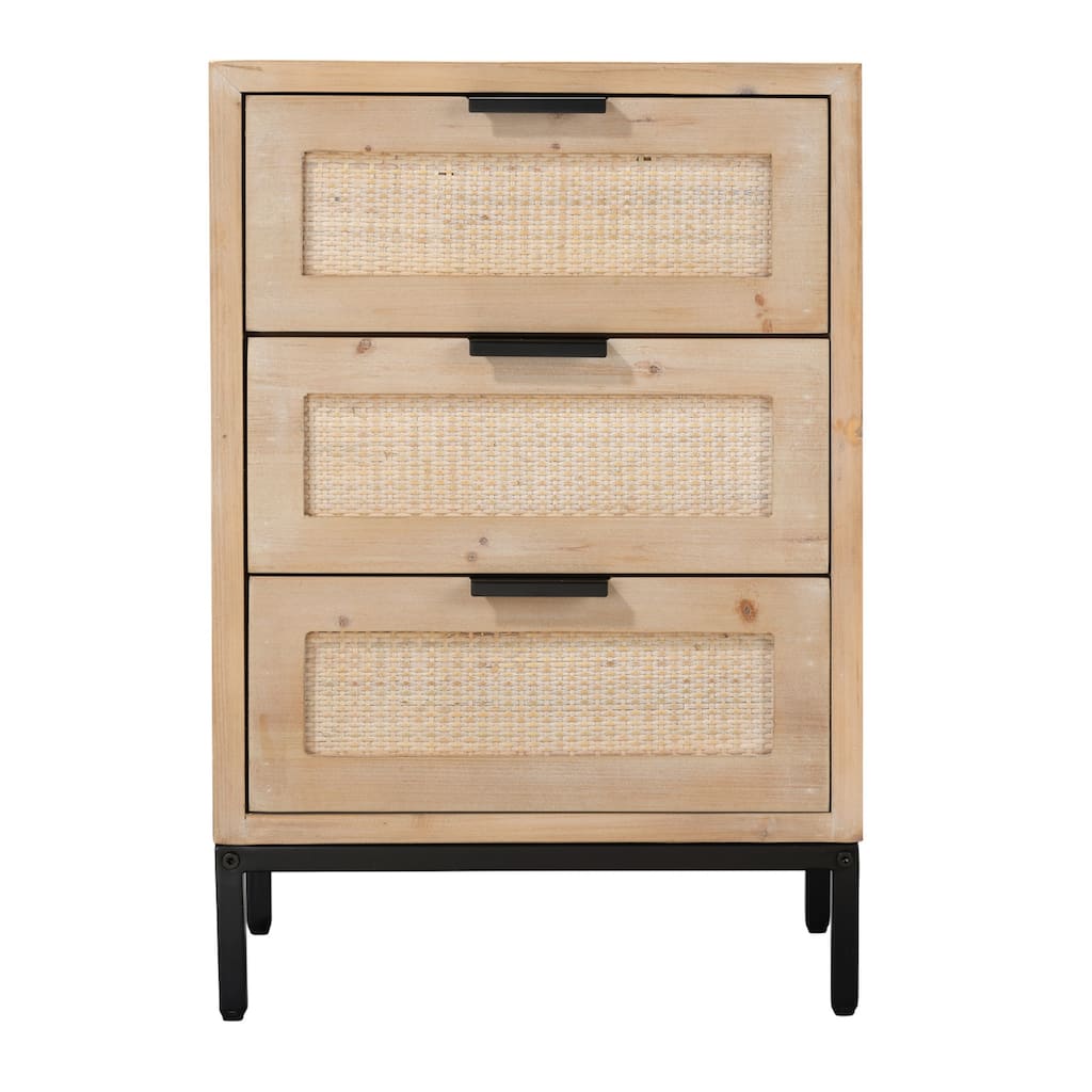 Alden Decor Ian 3 Drawer Side Table