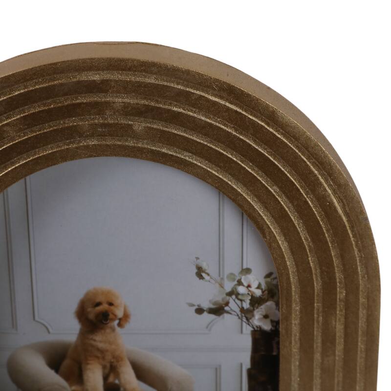 Gold 4x6 in. Polyresin Dome Arches Boho Photo Frame