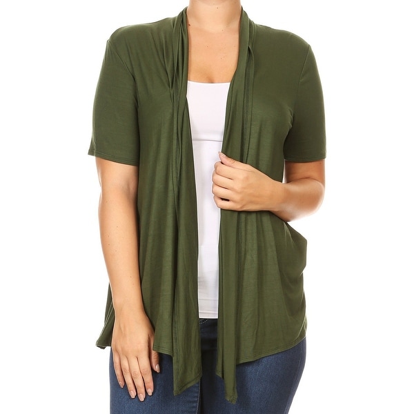 plus size women's short sleeve cardigans