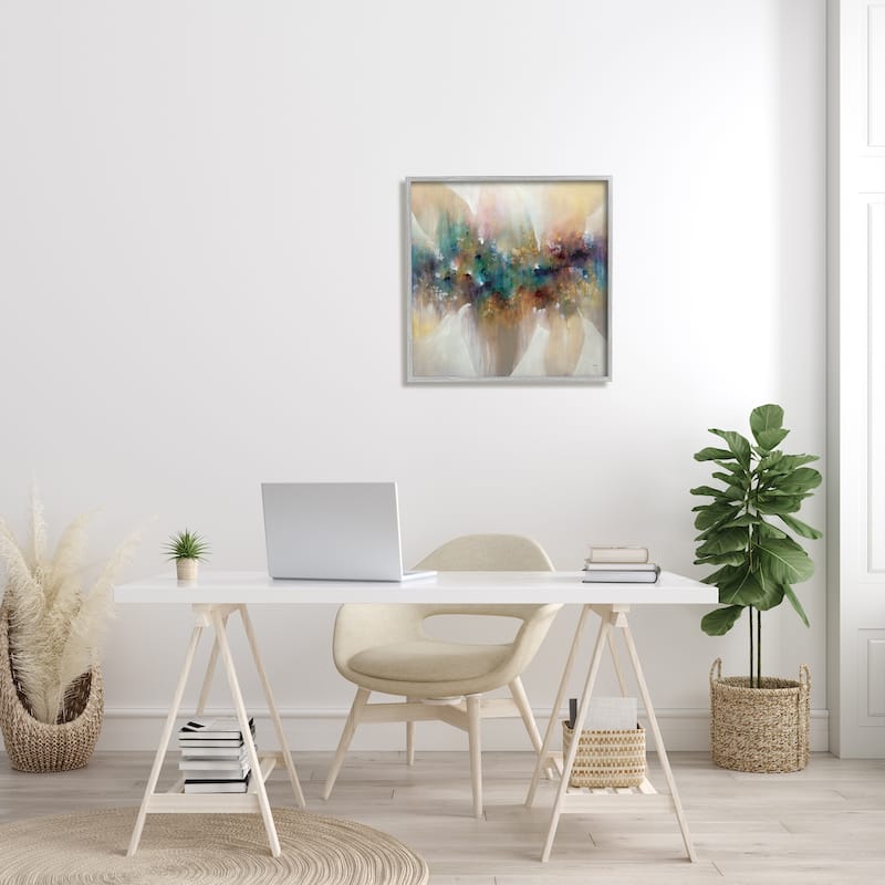 Stupell Abstract Expressive Painting Modern Blue Green Purple Tones Framed Wall Art