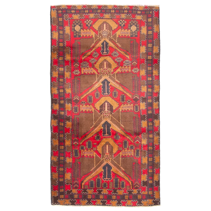 ECARPETGALLERY Hand-knotted Teimani Brown Wool Rug - 3'9 x 7'0