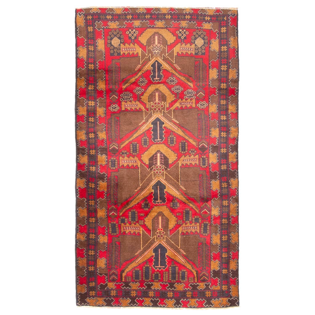 ECARPETGALLERY Hand-knotted Teimani Brown Wool Rug - 3'9 x 7'0