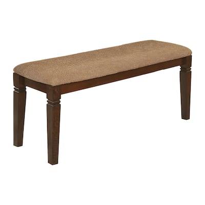 Transitional Style Dining Furniture 1pc Bench Wooden Frame Espresso Finish Fabric Upholstered Seat