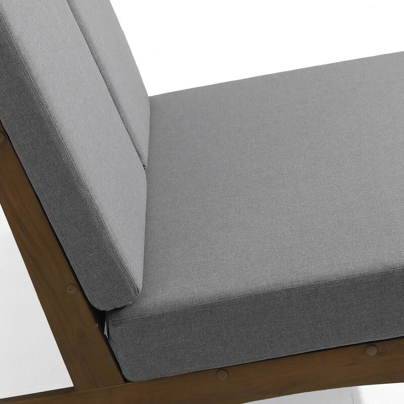 Casual Teak Outdoor Patio Conversation Set with Cushioned Sofa Loveaseat