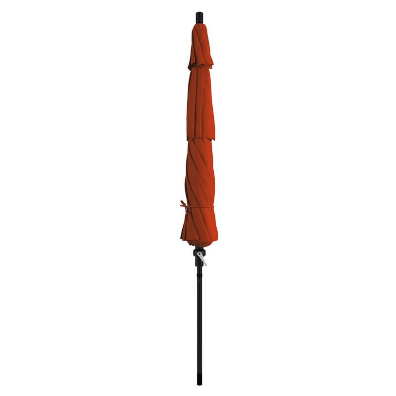 California Umbrella 11' Rd Golden State Series Patio Umbrella Black Aluminum Frame Crank Lift Collar Tilt Pacifica