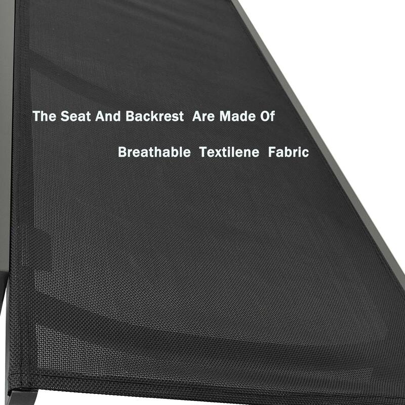 Outdoor Chaise Lounge Chair with Adjustable Aluminum Recliner