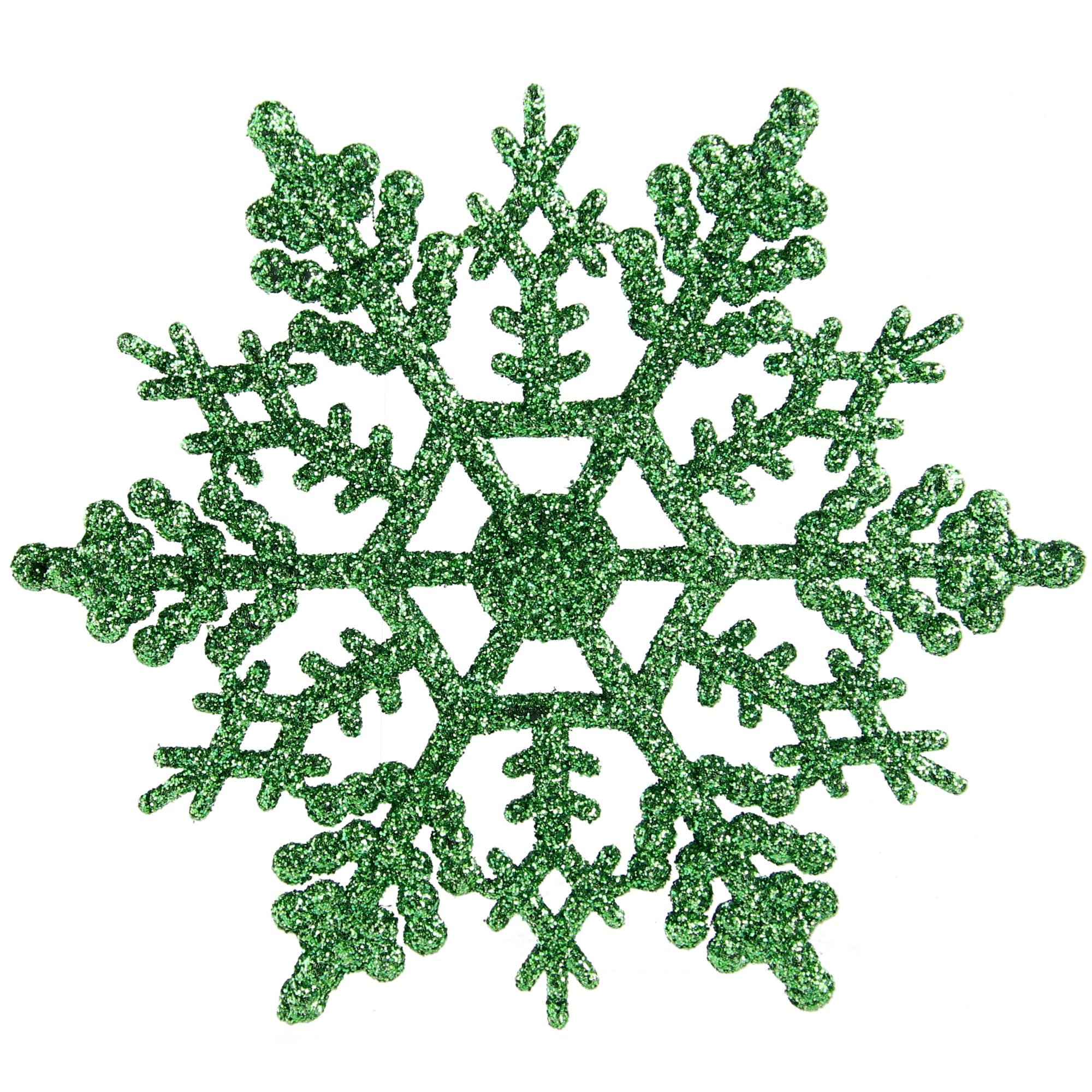 24ct Glittered Snowflake Christmas Ornaments 4"