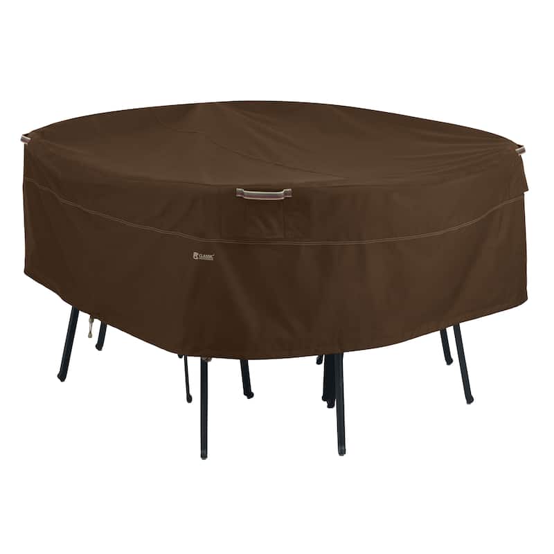 Classic Accessories Madrona Waterproof 94 Inch Round Patio Table & Chair Set Cover