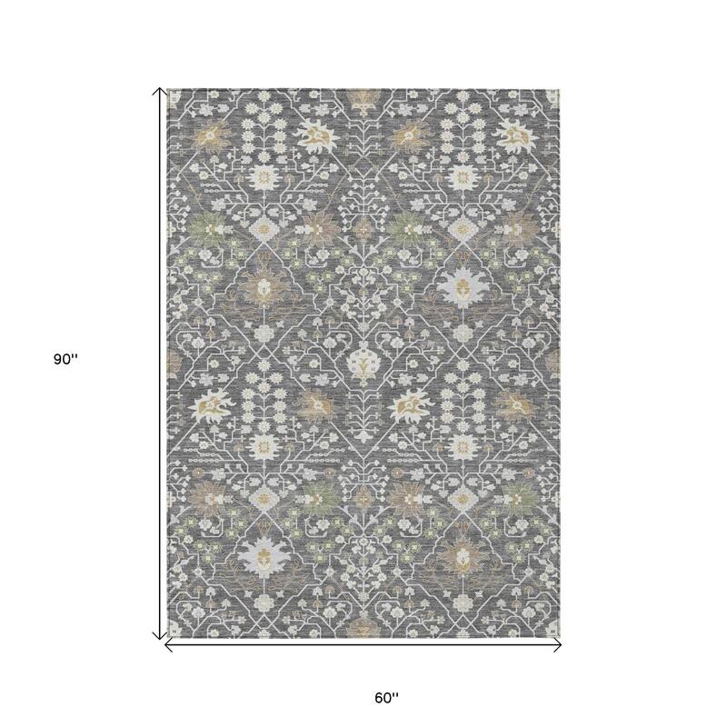 HomeRoots Oriental Traditional Rectangle Outdoor Rug