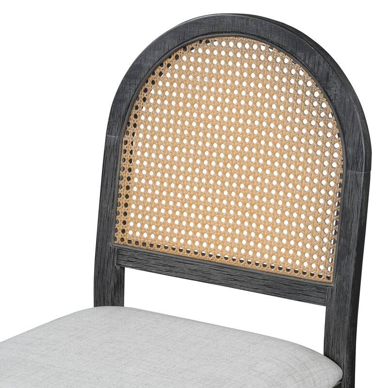 Spruce & Spring Round Dining Table Set for 4, Extendable 5-Piece Mid Century Modern Farmhouse Table with Rattan Chairs