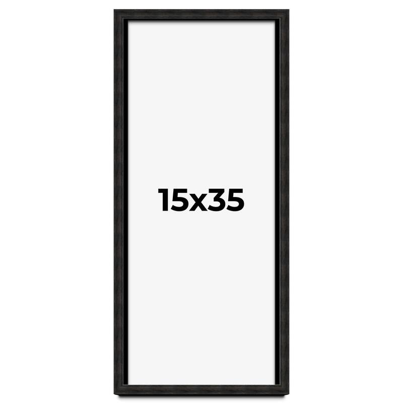 15x35 Shadow Box Black Rustic Barnwood Display Frame | 1.125 Inch