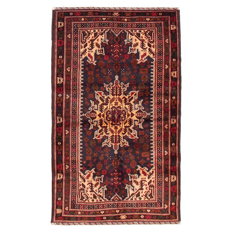 Teimani Navy Rug 3'11" x 6'8" - 3'11 x 6'8 - Dark Navy - 3'11 x 6'8