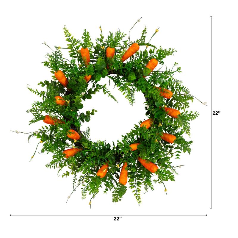 22-in Artificial Easter Fern and Carrots Wreath