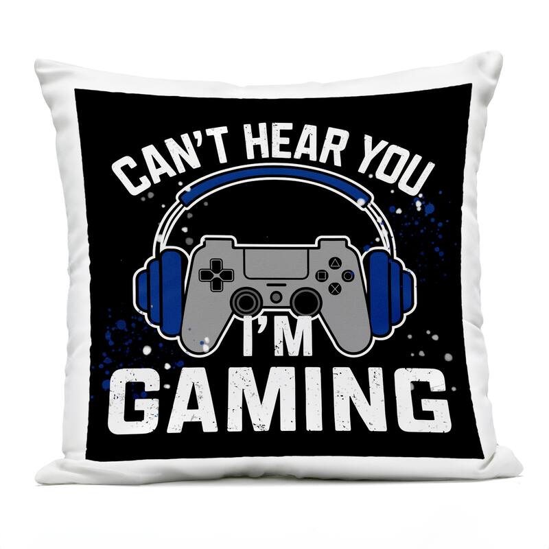 Stupell Can't Hear You Gaming Printed Outdoor Throw Pillow Design by Kim Allen - Accent - Polyester - Black - Single