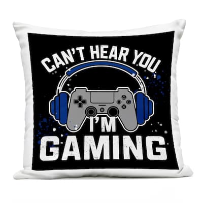 Stupell Can't Hear You Gaming Printed Outdoor Throw Pillow Design by Kim Allen