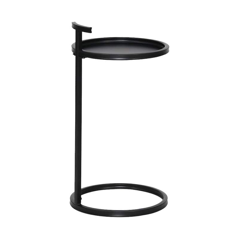 Maypex Round Metal Accent Table & C Table - 12" X 12" X 23.4" - Black