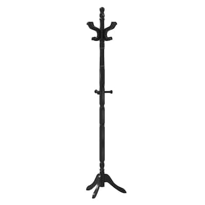 72" Height Adjustable Wooden Coat Rack Tree with 11 Heavy Duty Hooks and Tri-Leg Base for Bedroom or Entryway - 20" x 17" x 72"