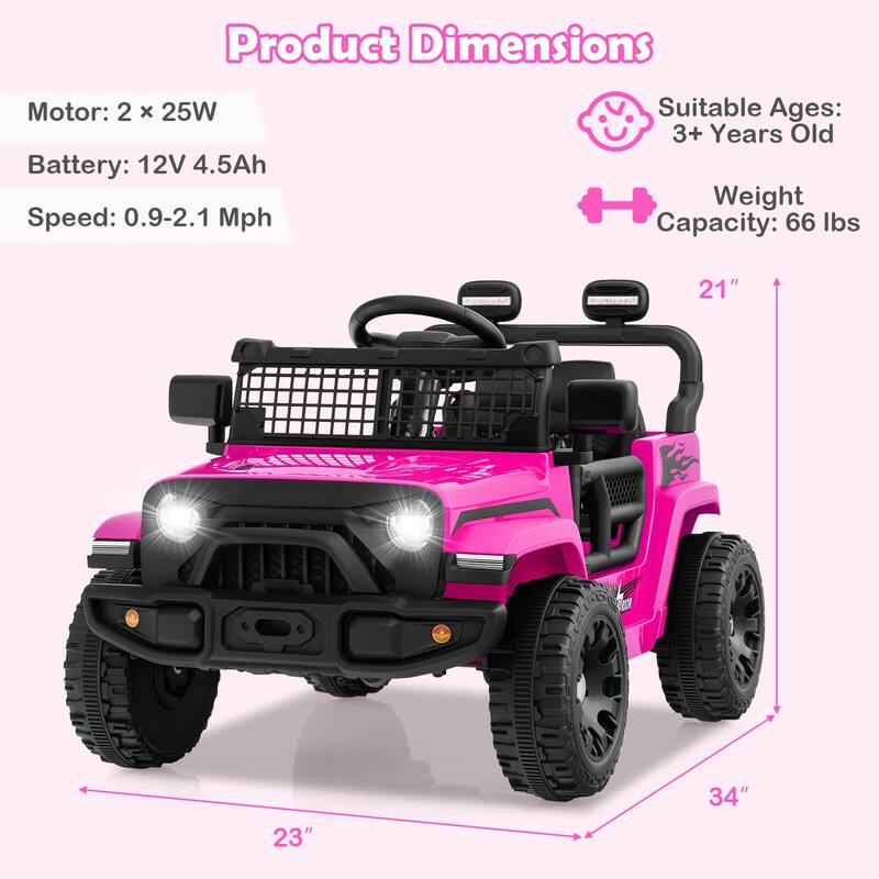 Costway 12V Kids Ride on Truck Car Battery Powered Electric Vehicle - See Details