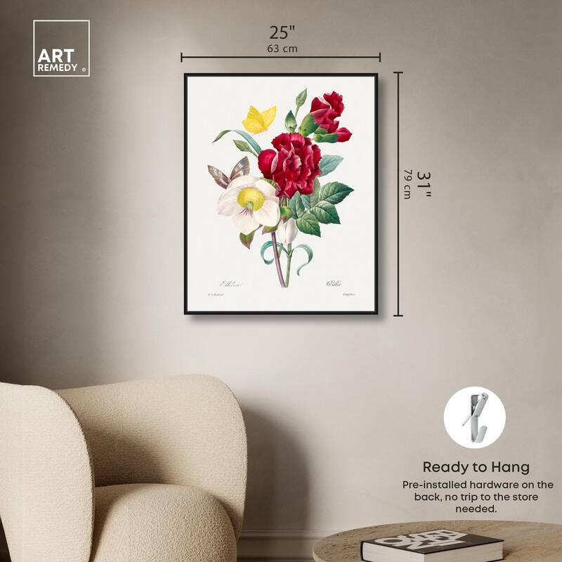 Winter Rose and Carnation Canvas by Art Remedy