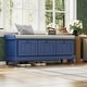 preview thumbnail 41 of 70, Storage Bench with Cushioned Seat and 3 Drawers Navy Blue