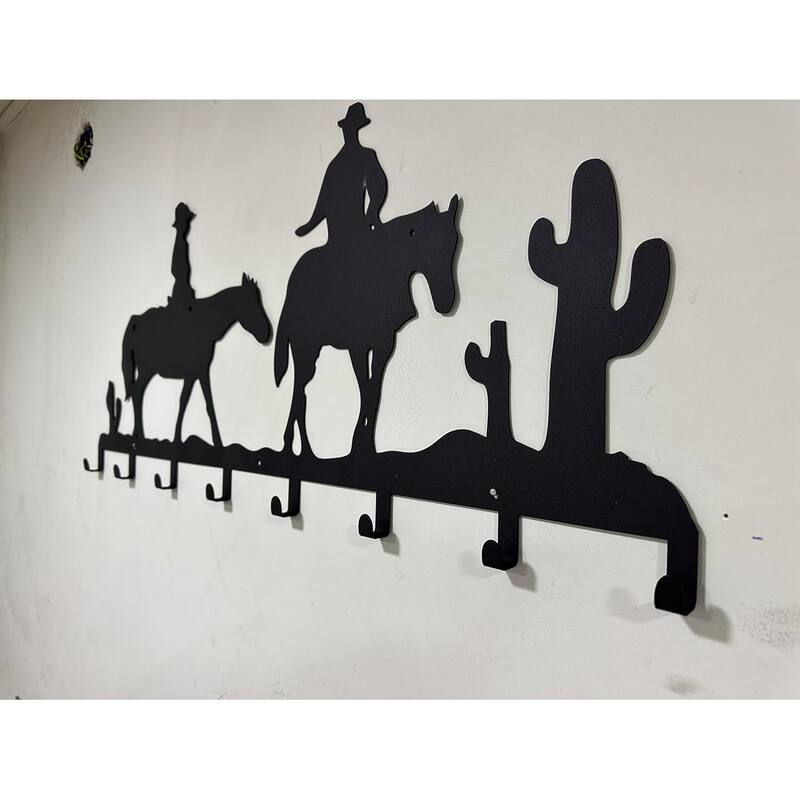 Cowboy Metal Wall Mounted Coat Rack